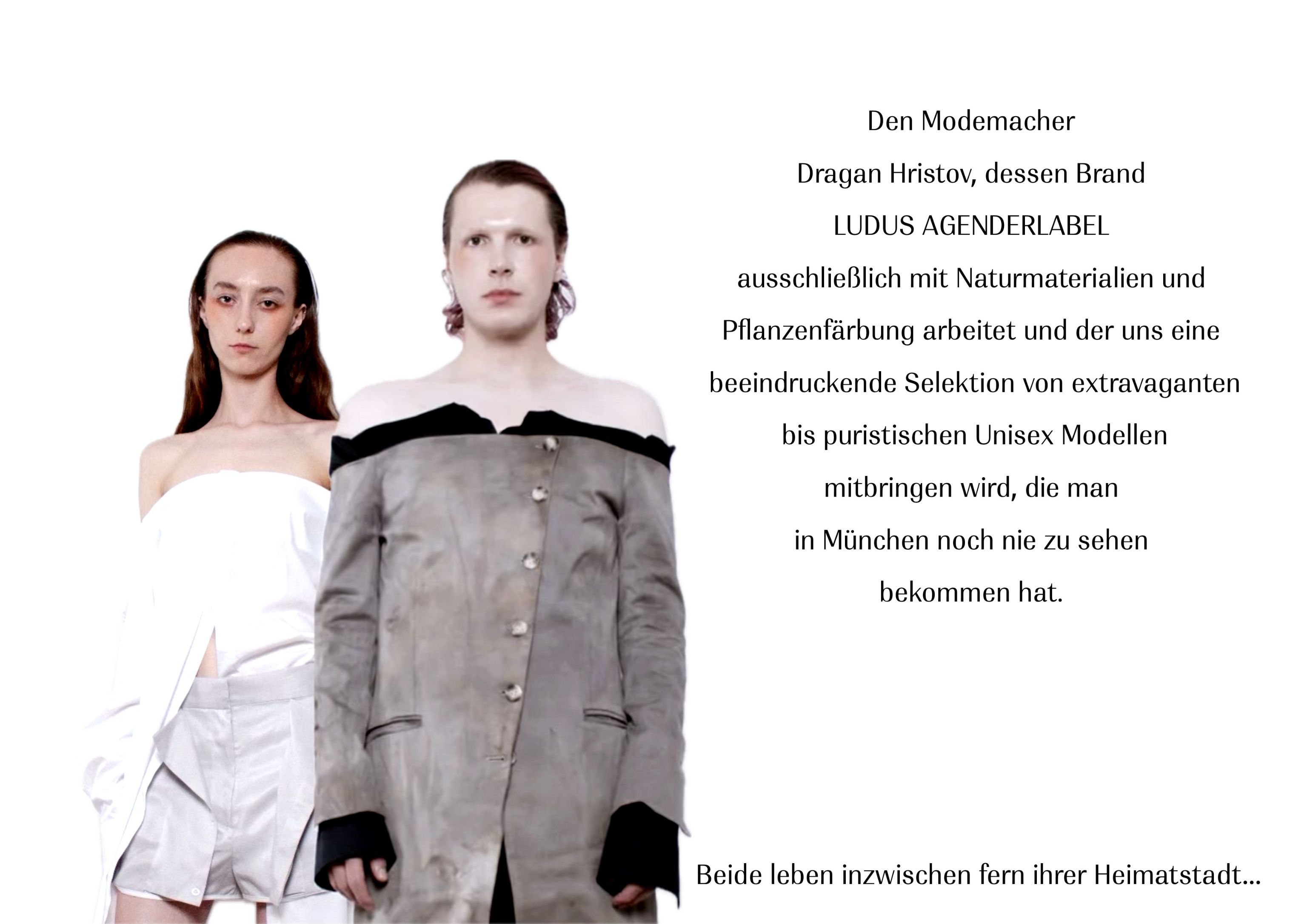 LUDUS AGENDERLABEL Collection by designer Dragan Hristov wearable art fashion pieces by LUDUS AGENDERLABEL