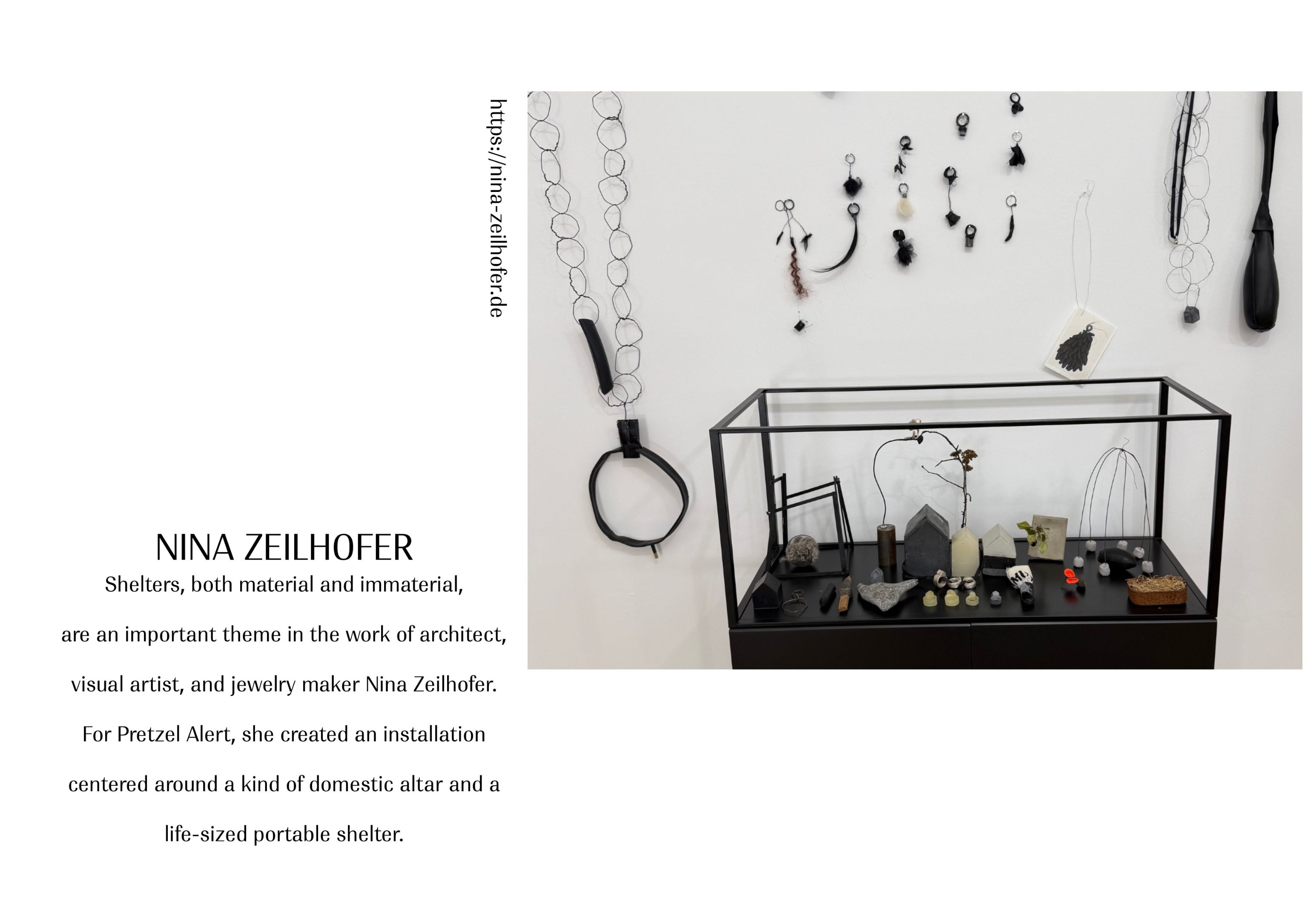 Nina Zeilhofers Installation Details Ausschnitt aus der Präsentation von art Jewellery