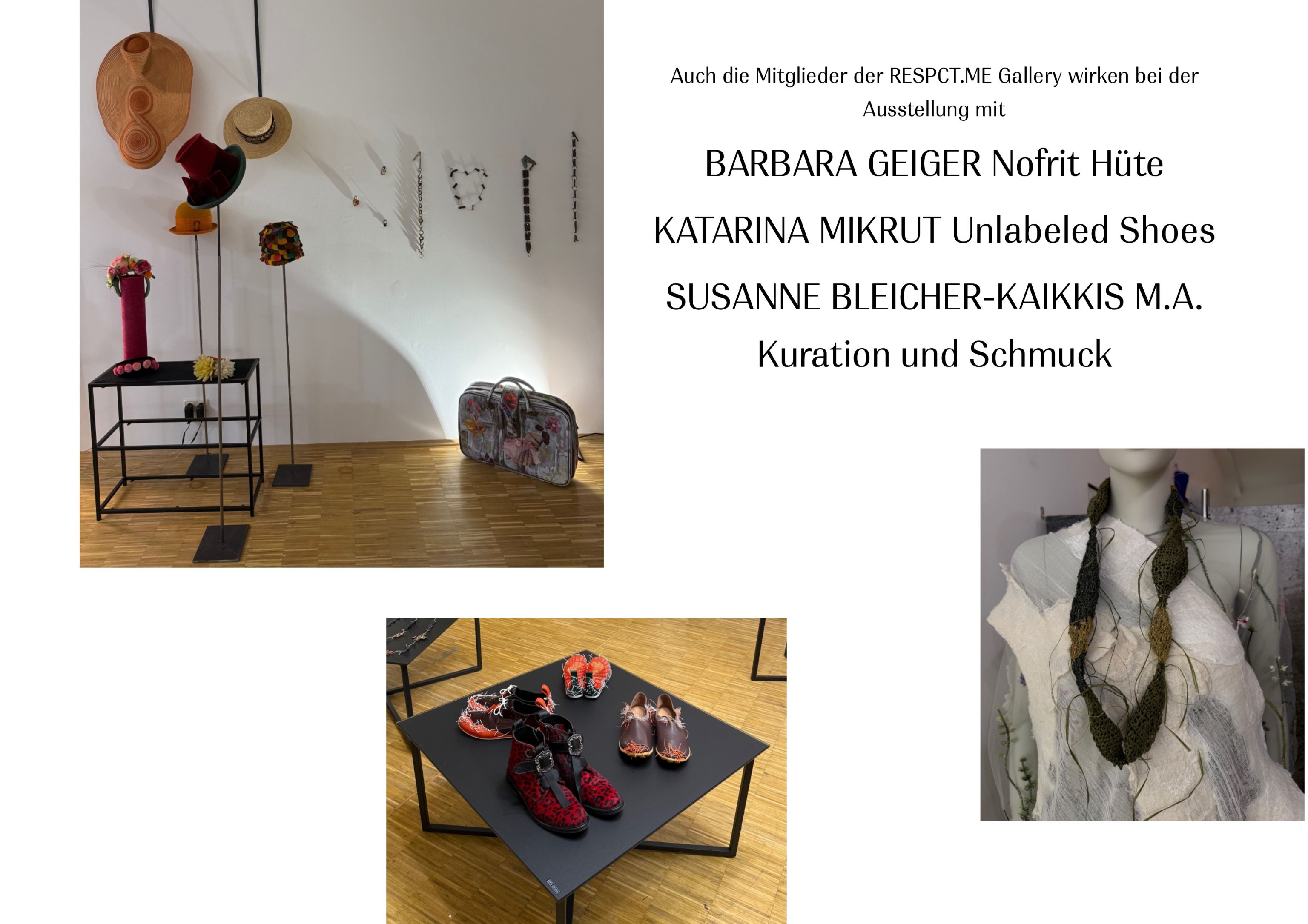 A selection of body-related art pieces Weitere Beispiele für wearable art